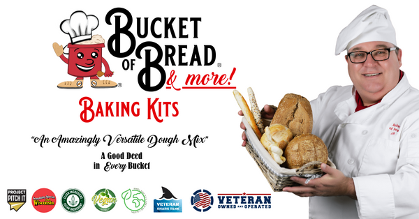 Load video: Introducing Chris Wysong, Veteran, CEO, Owner, Founder, and Creator behind the Bucket of Bread Company.   Bucket of Bread offers high-quality baking kits using certified organic clean ingredients. The fully recyclable bucket allows for easy preparation and doubles as a storage container. You simply add lukewarm water and stir everything until nothing dry is left. Once made, the dough lasts up to 2 weeks in the fridge! The dough is completely free from preservatives, fats, oils, dairy, and eggs, making it a healthy option for vegans. You can easily make a variety of baked goods like garlic knots, pizza dough, cinnamon buns, breadsticks, pretzels, bagels, naan, or doughnuts. The website offers a growing number of recipes beyond plain bread. As a socially conscious, Veteran-owned business, a portion of profits are shared with charities.  #bucketofbread #bucketofbreadvideo #sharebucketofbread #fyp #foryoupage #foryoutube #doughnation #donation #foodinsecurity #combathunger #onlinebakery #bake #baker #baked #bakedgoods #bakers #bakersofinstagram #bakedwithlove #bakefromscratch #bakestagram #bakeandshare #bakersgonnabake #bakeryshop #homemade #easyrecipe #bestpizzadough