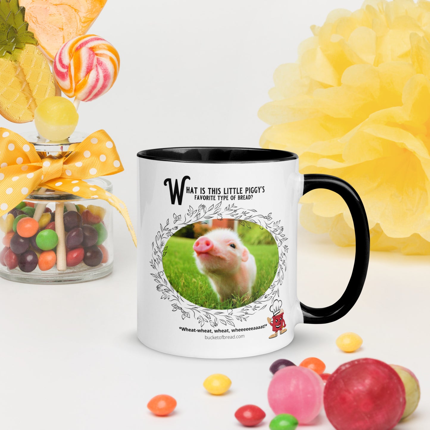 Mug with Color Inside - Piggy's Favorite is Wheat-Wheat-Wheat