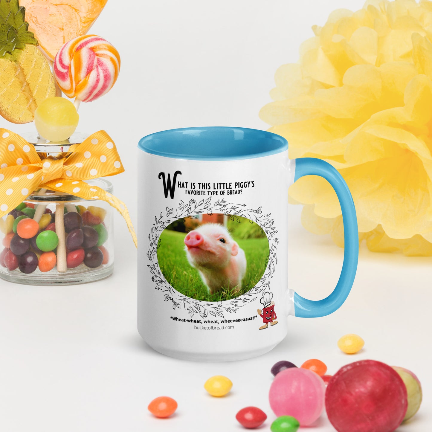 Mug with Color Inside - Piggy's Favorite is Wheat-Wheat-Wheat