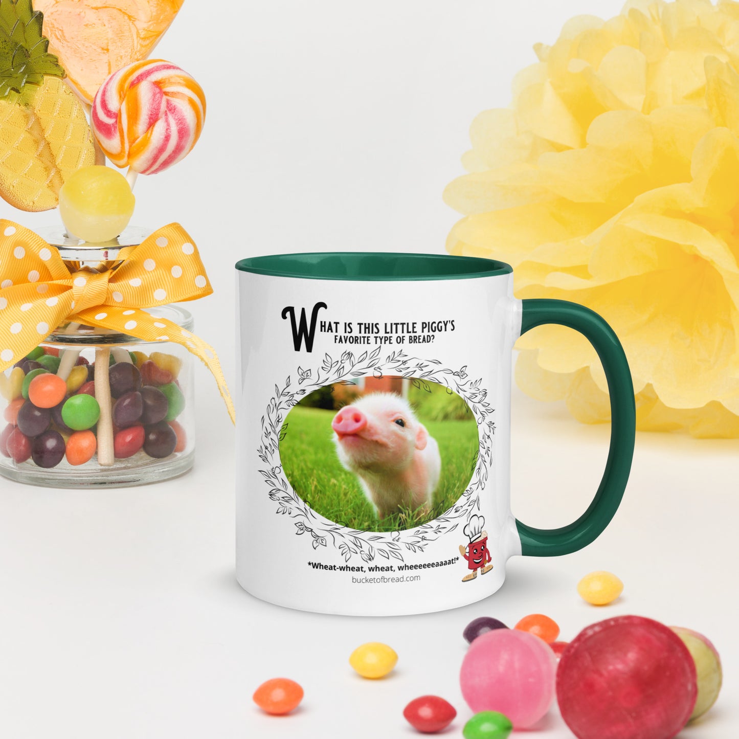 Mug with Color Inside - Piggy's Favorite is Wheat-Wheat-Wheat