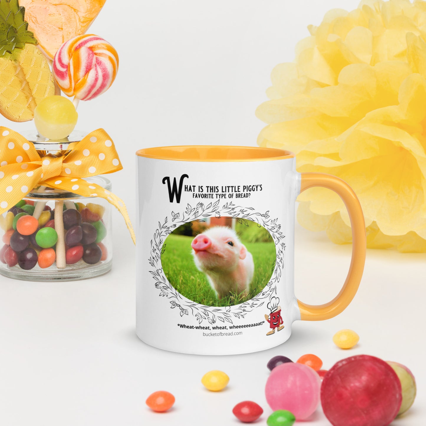 Mug with Color Inside - Piggy's Favorite is Wheat-Wheat-Wheat