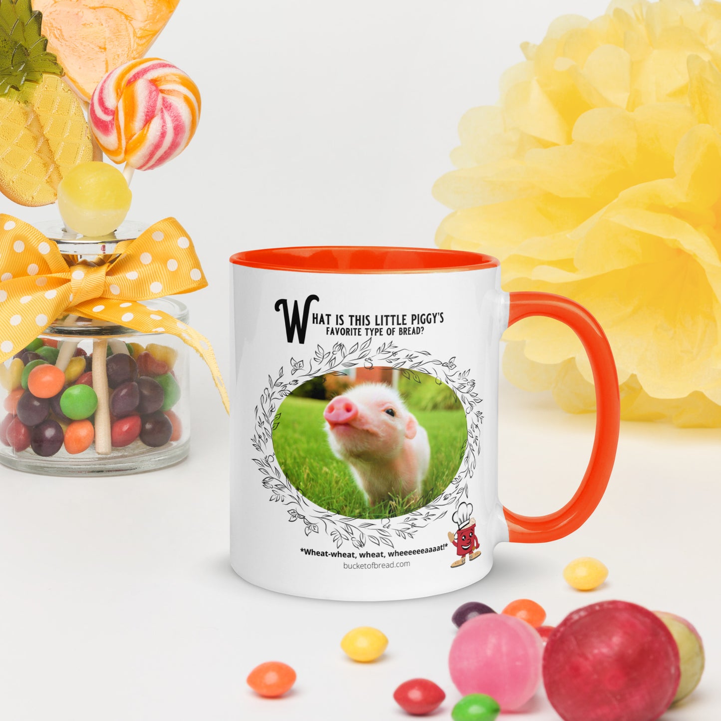 Mug with Color Inside - Piggy's Favorite is Wheat-Wheat-Wheat