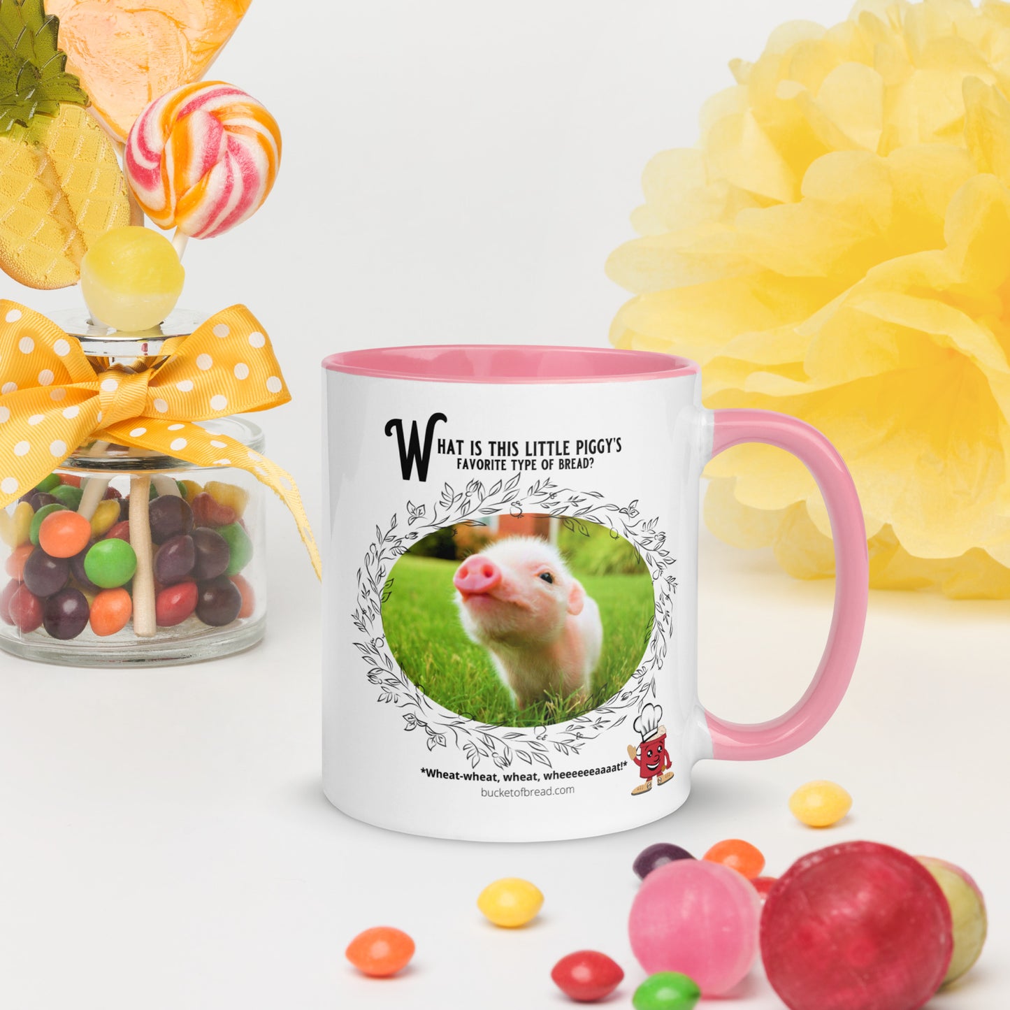 Mug with Color Inside - Piggy's Favorite is Wheat-Wheat-Wheat