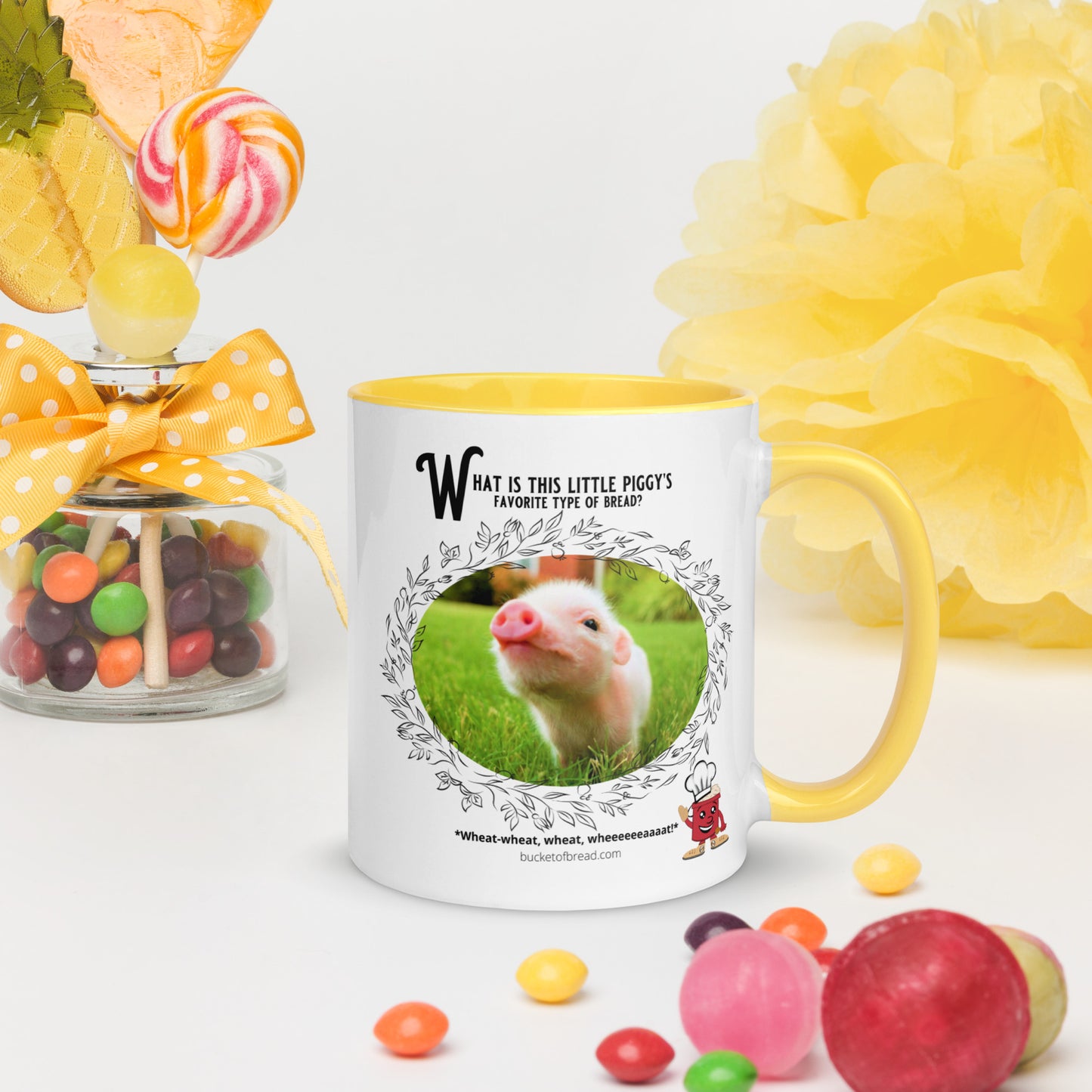 Mug with Color Inside - Piggy's Favorite is Wheat-Wheat-Wheat